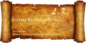 Lulay Krisztián névjegykártya